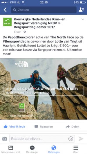 winnaar tegoedbon bergsportreis wanderlotje