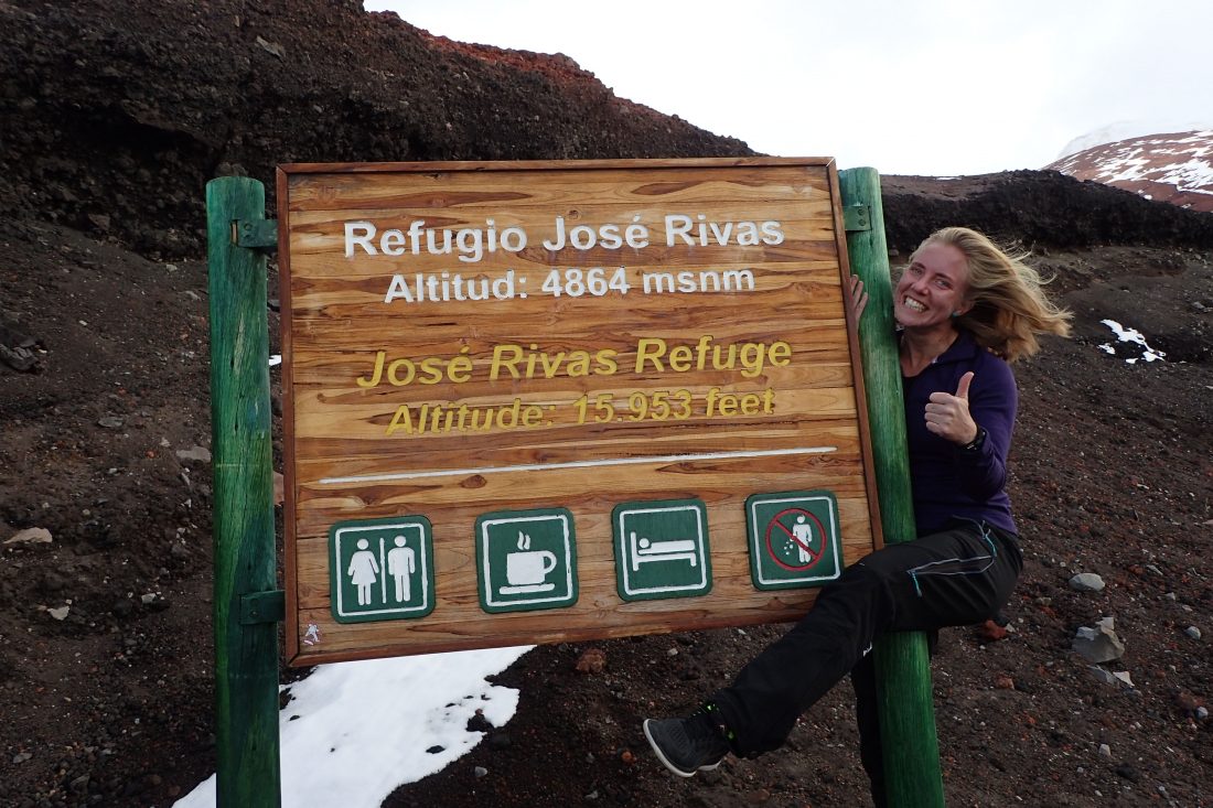 Berghut cotopaxi -Alles helemaal toppie! Zelfs een saturatie van 98% en een hartslag van 55 op 4800 meter hoogte, niks te klagen dus - Wanderlotje 